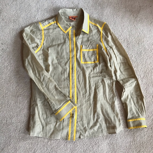 Tory Burch Tops - BOGOFREE! Tory Burch Yellow and Khaki Blouse